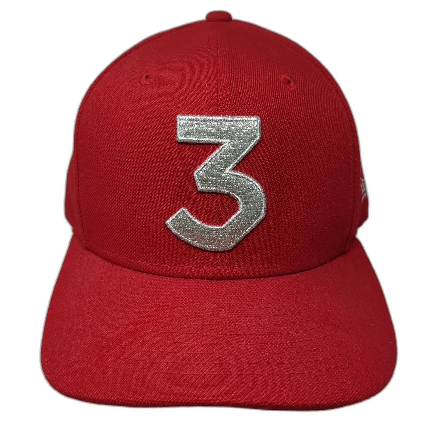 New Era Snapback Red Hat One Size Chance the Rapper Silver 3 Flat Brim 6 Panel