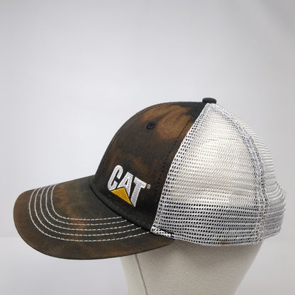 CAT Snapback Trucker Hat Black One Size Adjustable Embroidered Mesh Back 6 Panel