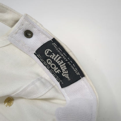Callaway Golf Baseball Cap White Gold One Size Big Bertha Slideback 6 Panel Hat