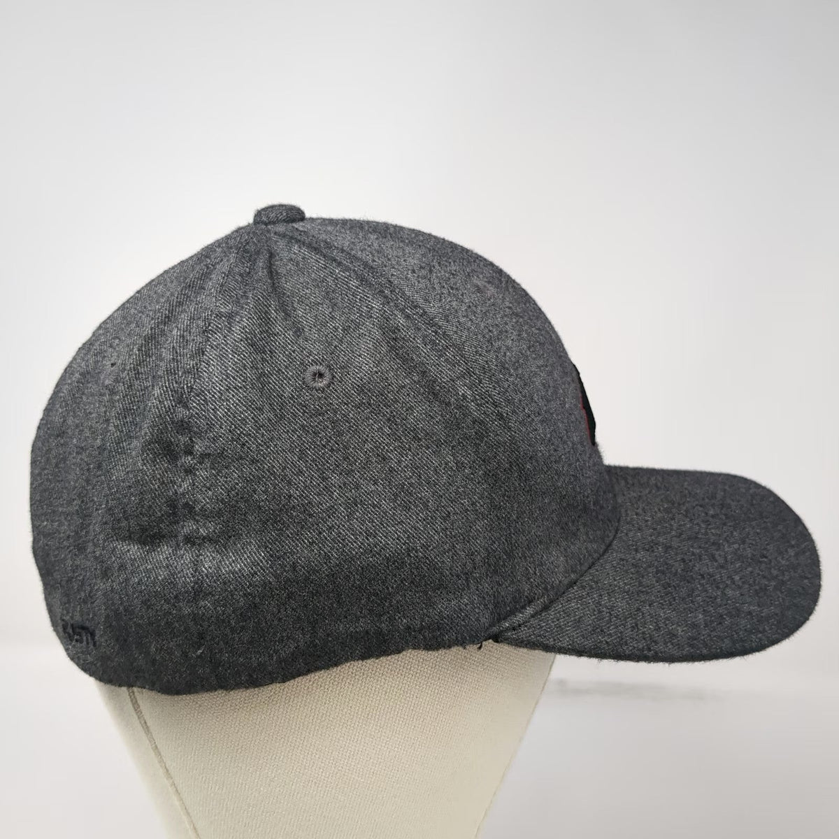 Rusty Baseball Cap Gray One Size Flexfit Embroidered Logo Surf Skate Wear Hat