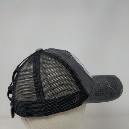 Rip City Strapback Hat Gray One Size Adjustable Mesh Back Distressed Toptie