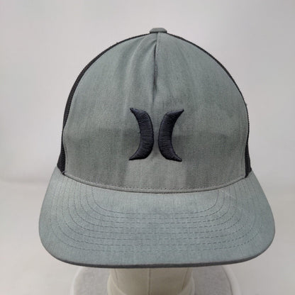 Hurley Snapback Mesh Back Trucker Hat Gray One Size Colorblock Yupoong