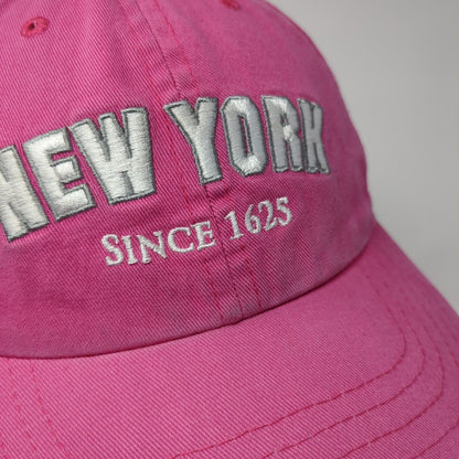 New York Since 1625 Slideback Hat Pink One Size Embroidered Newhattan