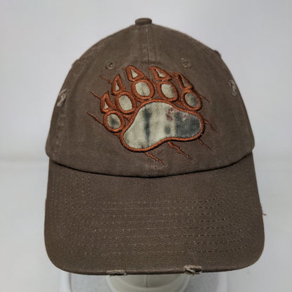 Bear Paw Slideback Hat Brown One Size Adjustable Distressed Buffalo Outdoors