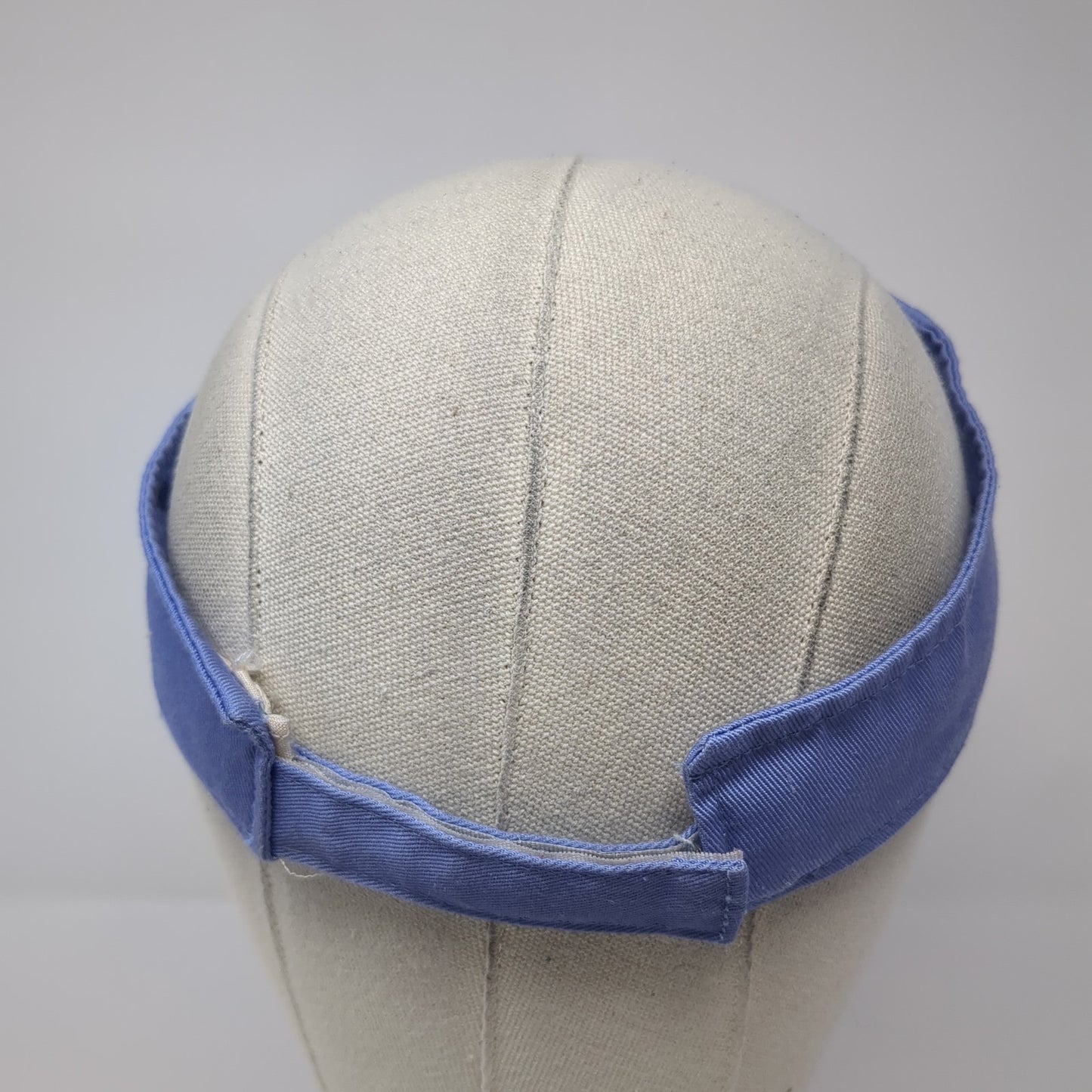 Unbranded Strapback Visor Hat Blue One Size Adjustable Striped Outdoor