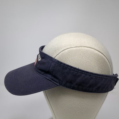 Eddie Bauer Visor Blue One Size Logo American Flag Strapback Cotton Hat Outdoors