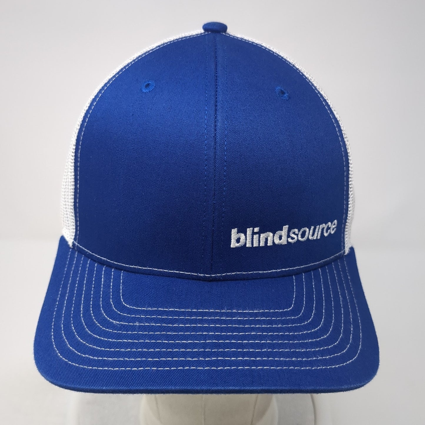 Blind Source Snapback Trucker Hat Blue One Size Adjustable Mesh Back Richardson
