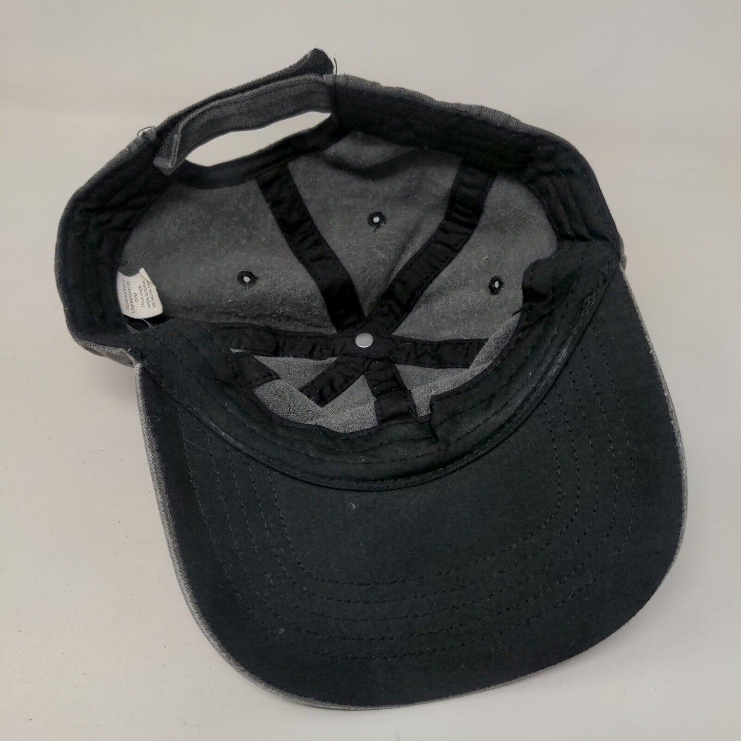 Unbranded Strapback Hat Solid Gray Black Soot OSFM Adjustable Blank