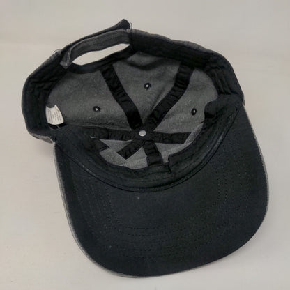 Unbranded Strapback Hat Solid Gray Black Soot OSFM Adjustable Blank