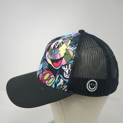 Neff Trucker Hat Black One Size Mickey Mouse Disney Graphic Mesh Snapback Brim