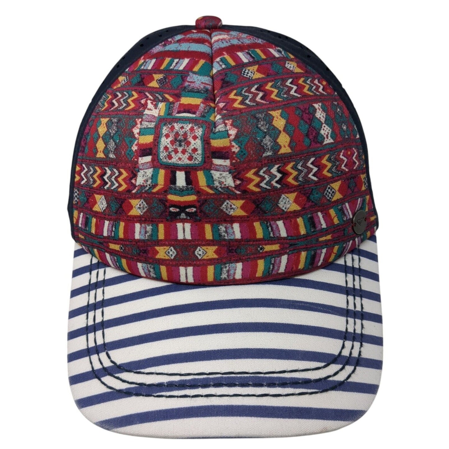 ROXY Snapback Hat Multicolor One Size Adjustable Geometric Boho Striped