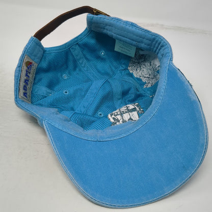 Adams Baseball Cap Blue One Size Snook Inn Marco Island Hat Leather Side Art