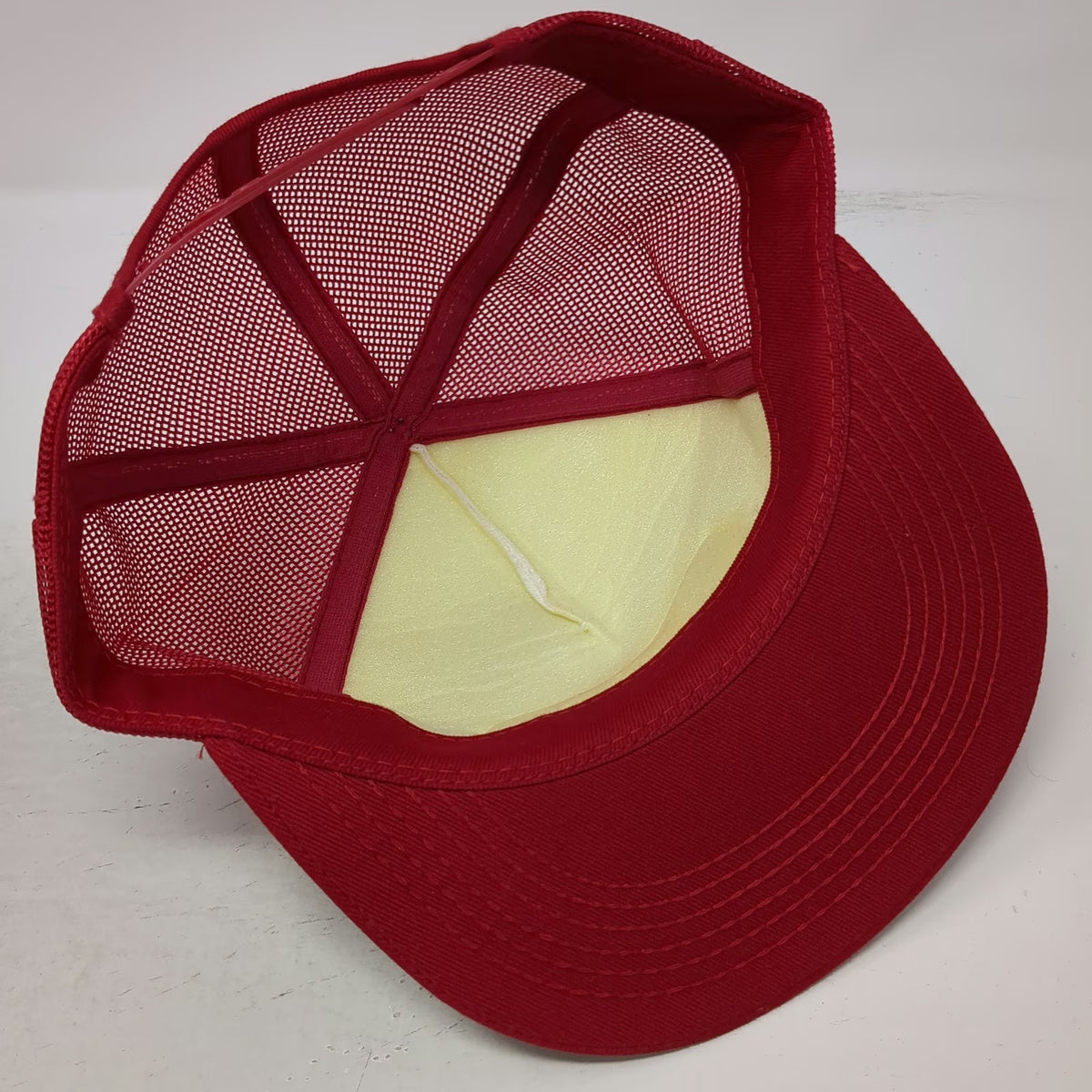 K-Brand Trucker Hat Red White One Size Olympic Paint Torch Patch Mesh Snapback