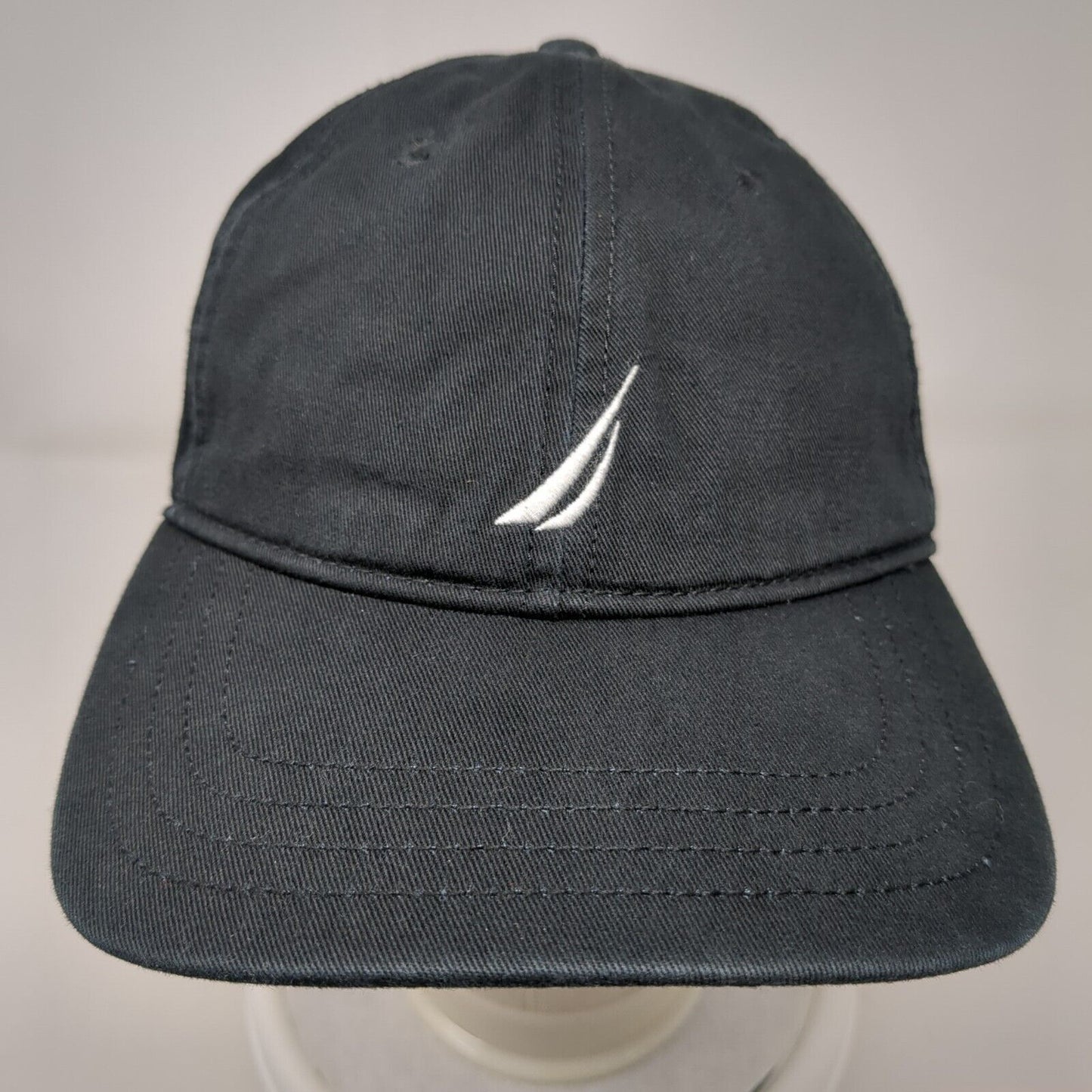 Nautica Slideback Hat Black One Size Adjustable Embroidered 6 Panel