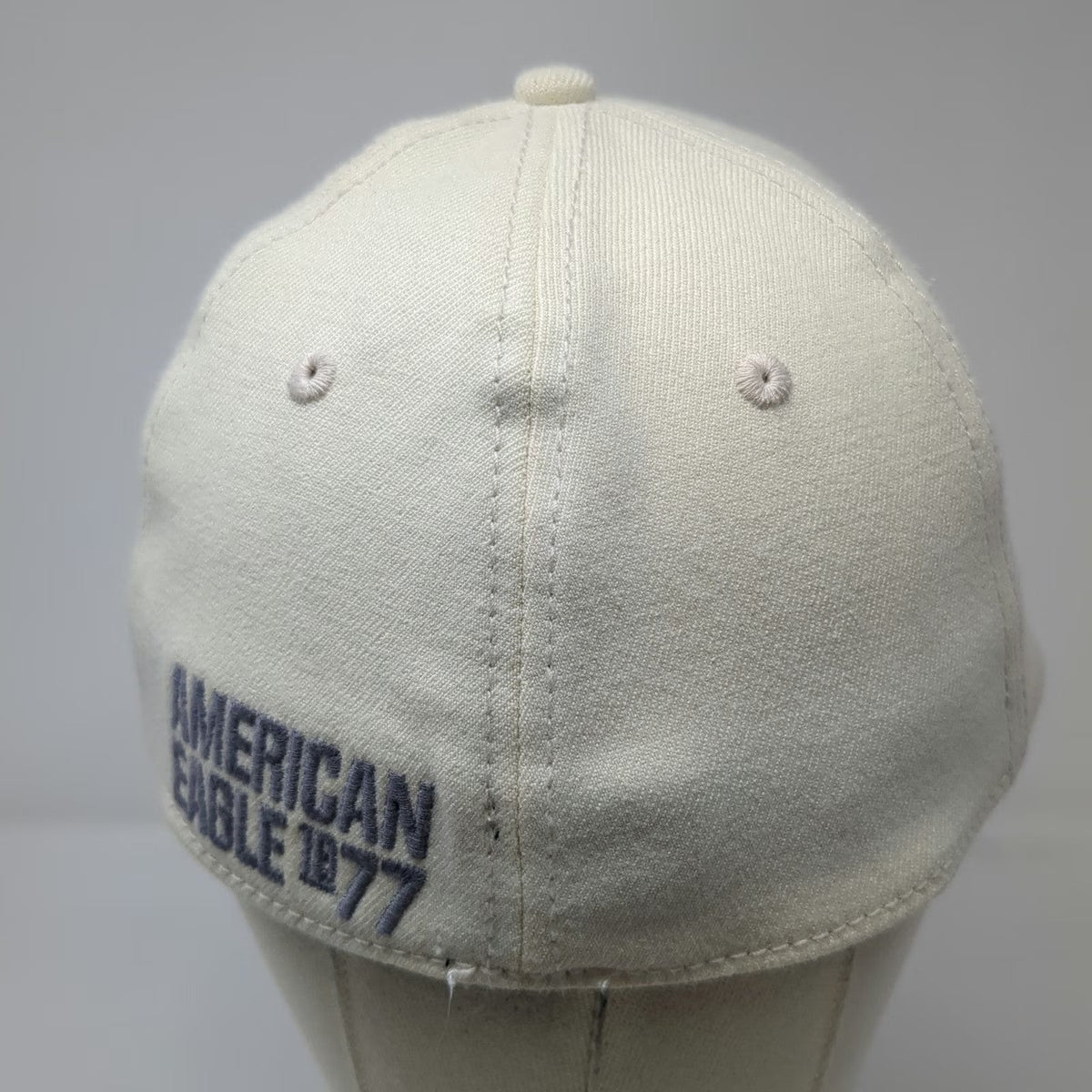 American Eagle Outfitters Baseball Cap White XL Fitted Embroidered Eagle Hat