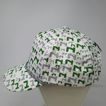 IBF 5 Panel White Green Gray Hat One Size Nucor Utah Golf Logo Rope Snapback