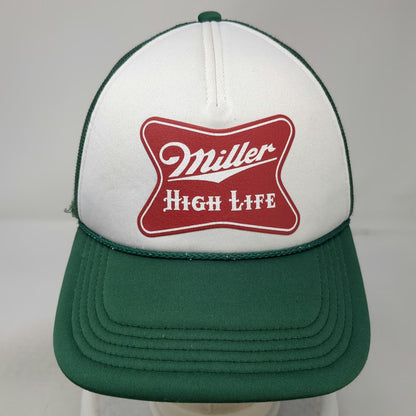 American Needle Trucker Hat Green One Size Miller High Life Mesh Snapback Rope