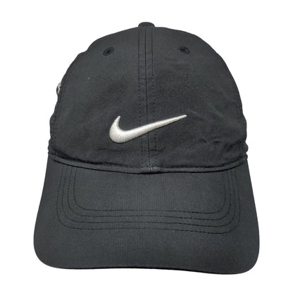 Nike Strapback Hat Black One Size Adjustable Embroidered Swoosh Logo 6 Panel