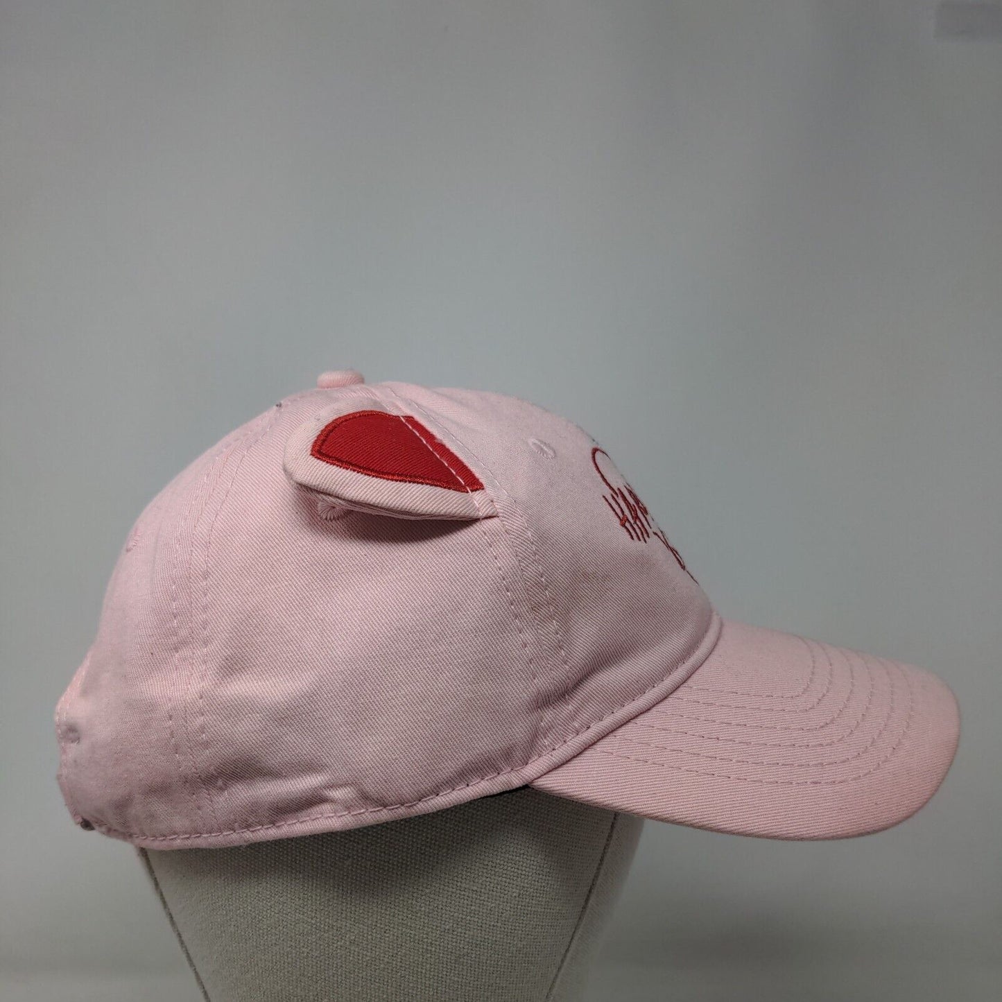 Harley Quinn Cat Ears Slideback Hat Pink OSFM Embroidered Birds Of Prey