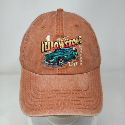 West Yellowstone Rod Run 2013 Montana Strapback Hat Brown OSFM Adjustable Otto