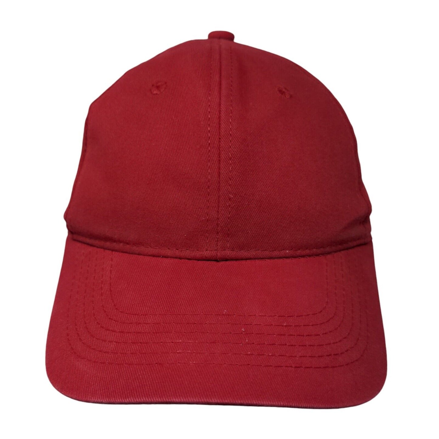 George Strapback Hat Red One Size Adjustable Solid 6 Panel Blank