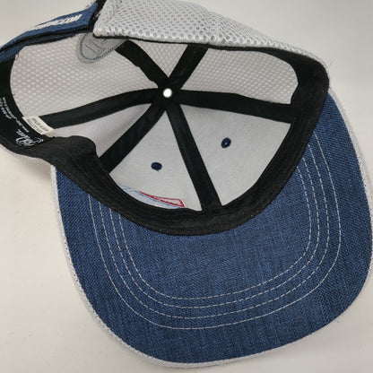 BMC Trex Strapback Trucker Hat Blue One Size Adjustable Embroidered Mesh Back