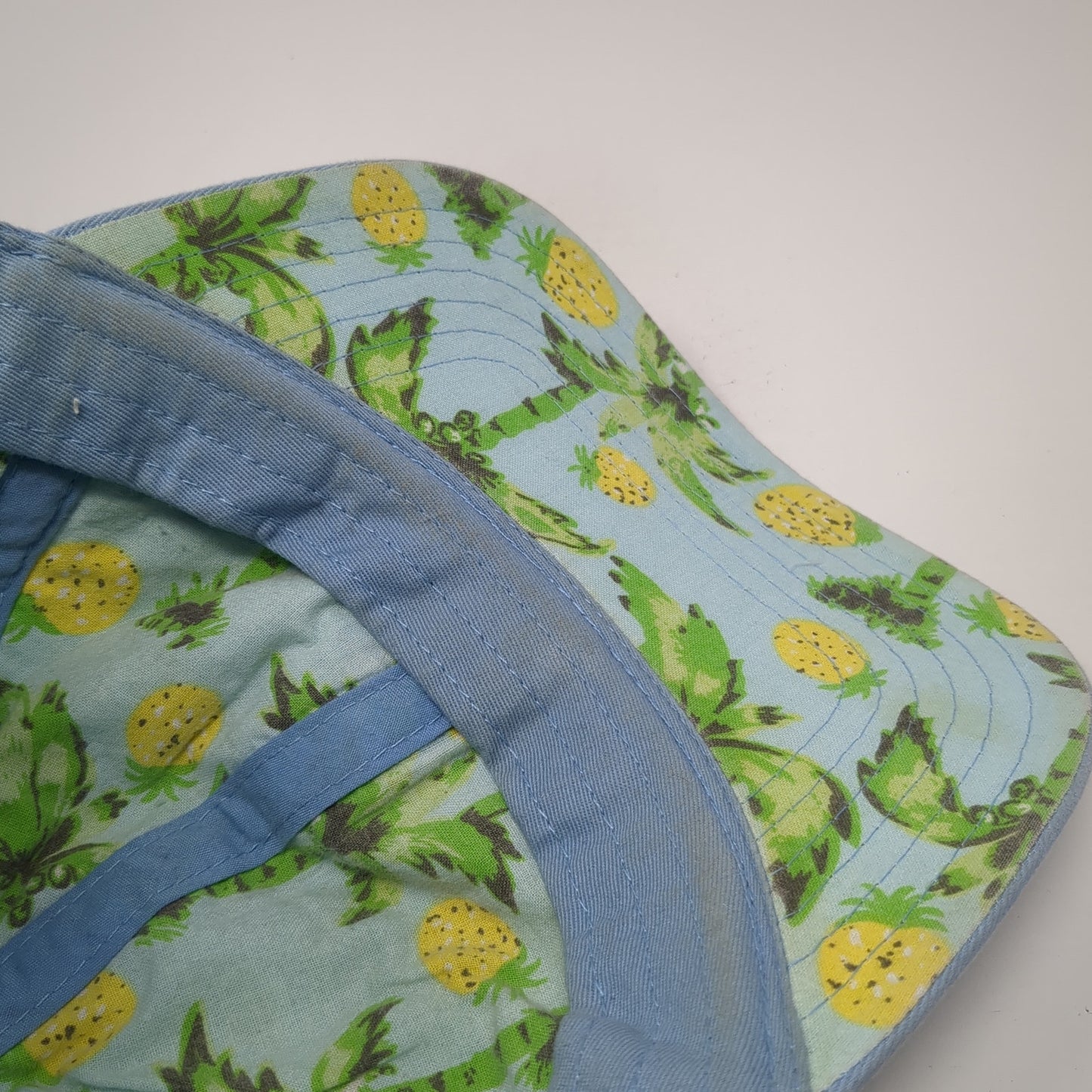 Pineapple Strapback Hat Blue One Size Embroidered Adjustable Outdoor