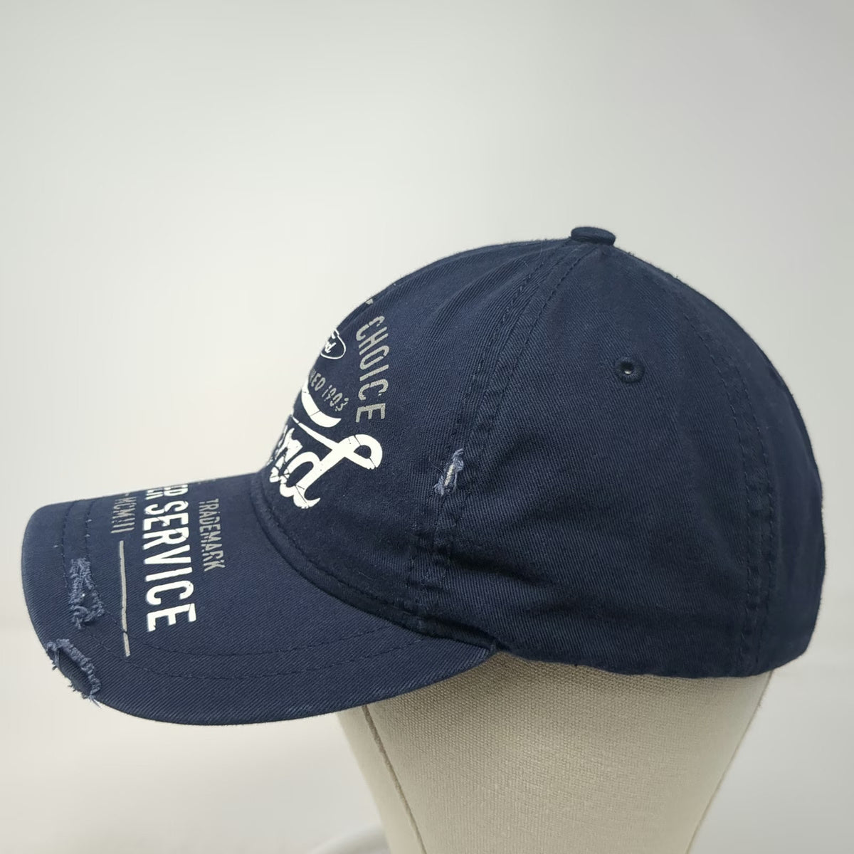 H3 Headwear 5 Panel Blue One Size Ford Super Service Distressed Strapback Hat