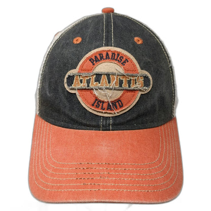 Legacy Trucker Hat Black Orange One Size Atlantis Paradise Island Patch Mesh