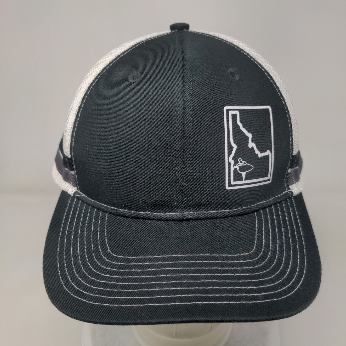 Idaho Snapback Trucker Hat Black One Size Adjustable Mesh Back Port Authority