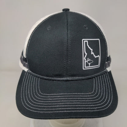 Idaho Snapback Trucker Hat Black One Size Adjustable Mesh Back Port Authority