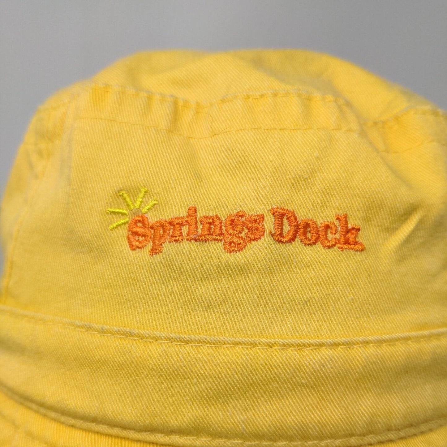 Fahrenheit Boy's Wide Brim Bucket Hat Yellow Size S/M 54CM Embroidered Logo