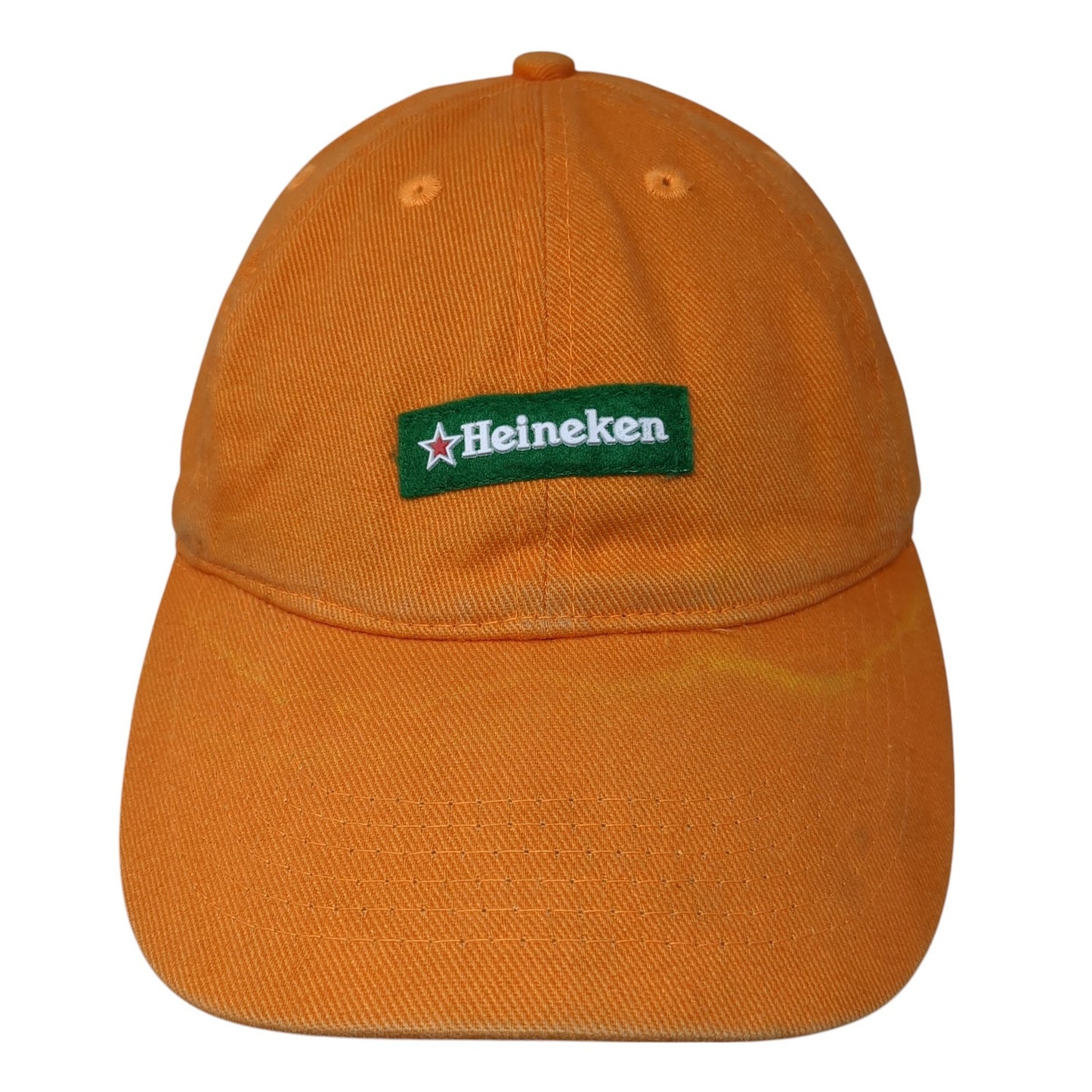 Heineken Strapback Baseball Cap Orange One Size Adjustable Embroidered 6 Panel
