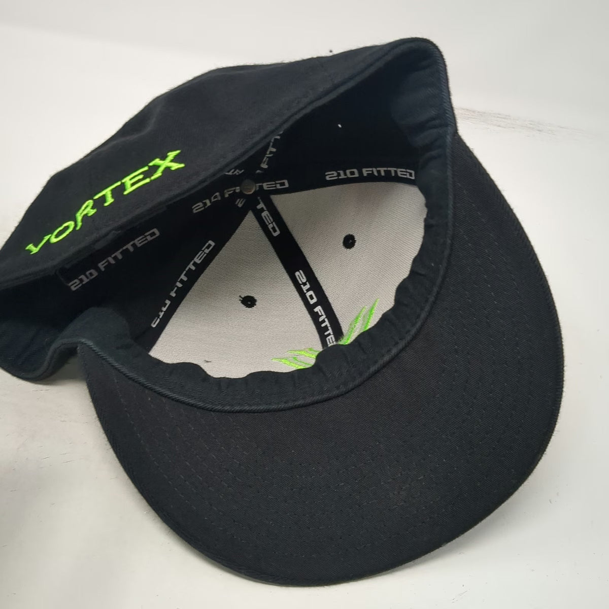 Vortex Optics Baseball Cap Black Green 7 5/8 Fitted Logo Curved Stretch Hat
