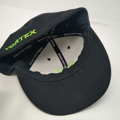 Vortex Optics Baseball Cap Black Green 7 5/8 Fitted Logo Curved Stretch Hat