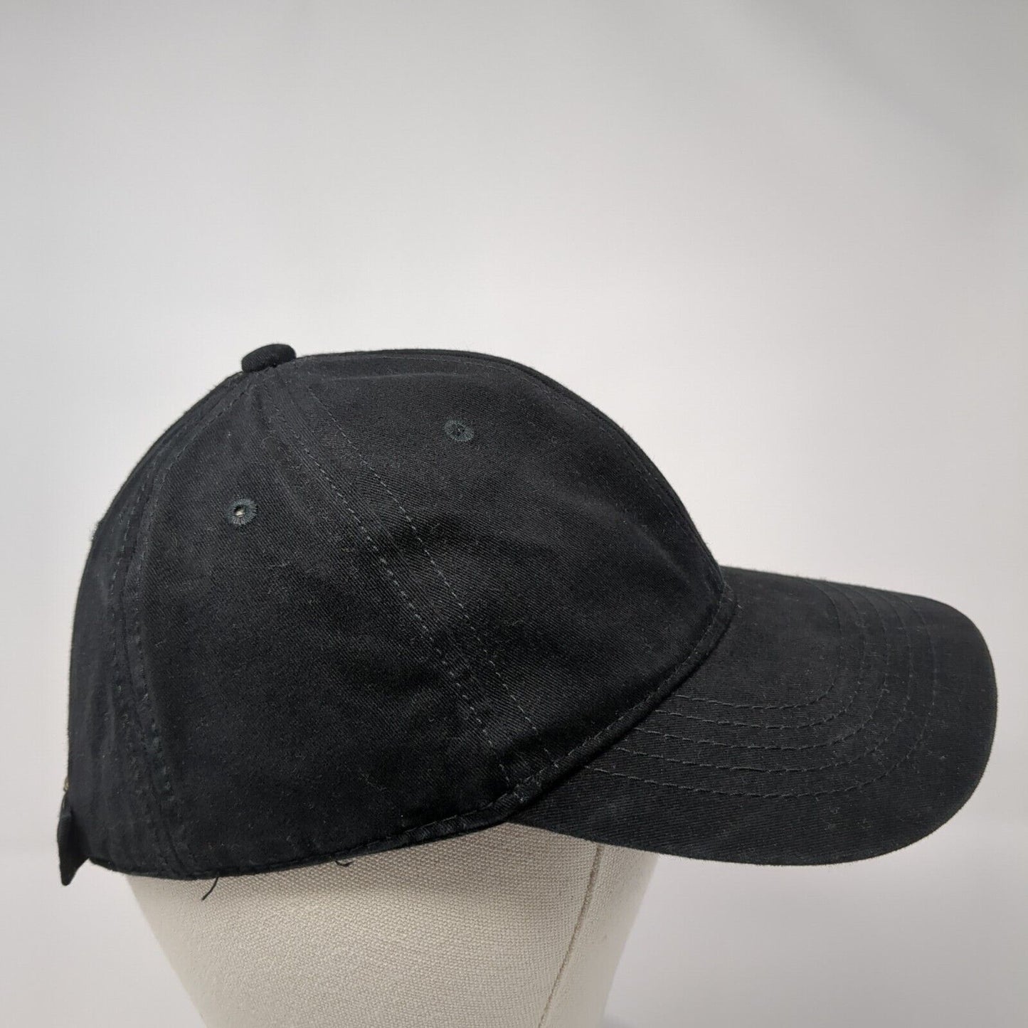Unbranded Slideback Hat Black One Size Adjustable Vented Holes 6 Panel Blank