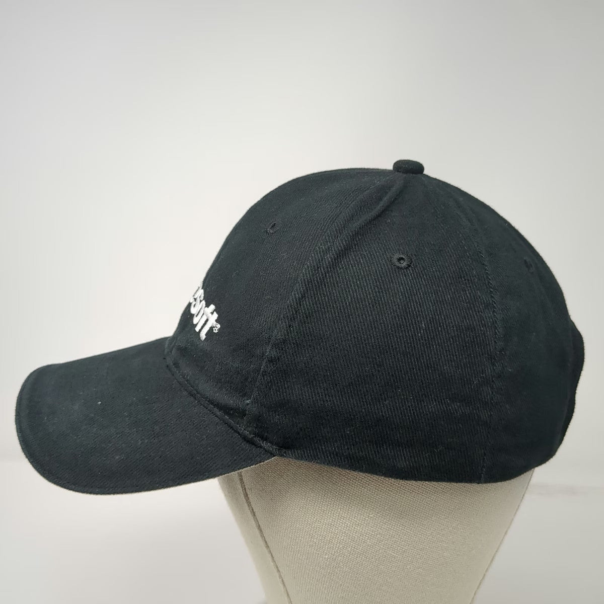 Sweda Microsoft Baseball Cap Black Hat Embroidered Adjustable Strapback Vintage
