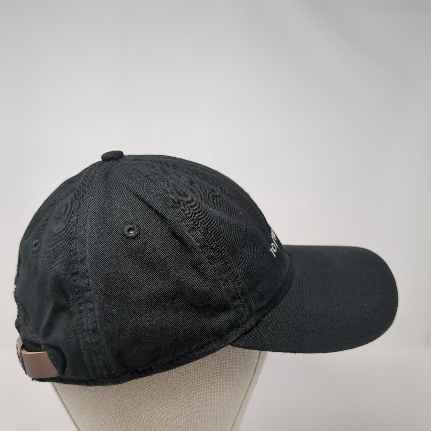 Tommy Hilfiger Slideback Hat Black One Size Embroidered Leather Strap