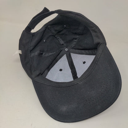 Centerplate Strapback Hat Black One Size Adjustable Embroidered 6 Panel