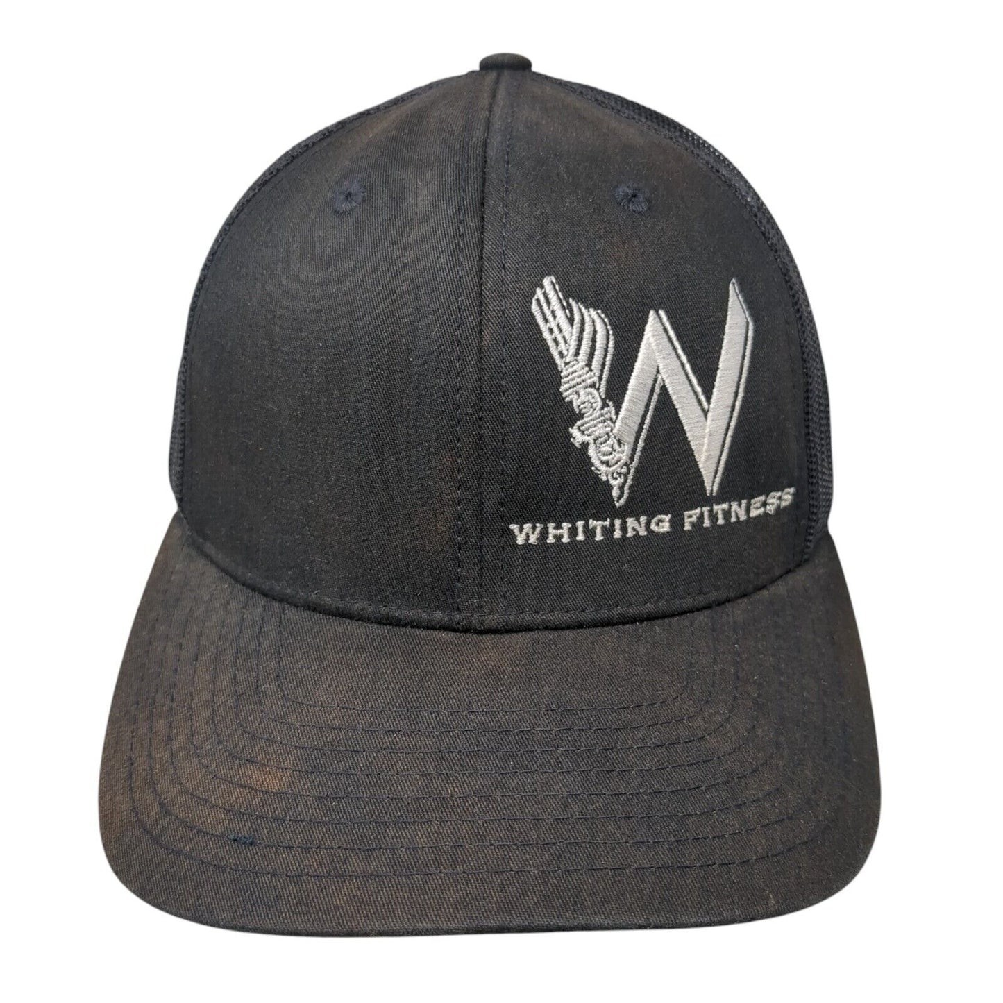 Whiting Fitness Snapback Trucker Hat Black One Size Mesh Back 6 Panel