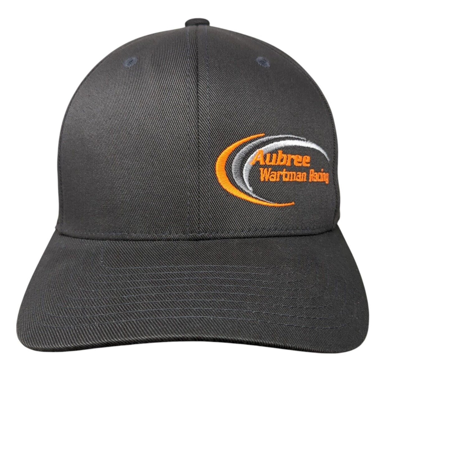 Aubree Wartman Racing Fitted Hat Gray L/XL Flexfit Embroidered Port Authority