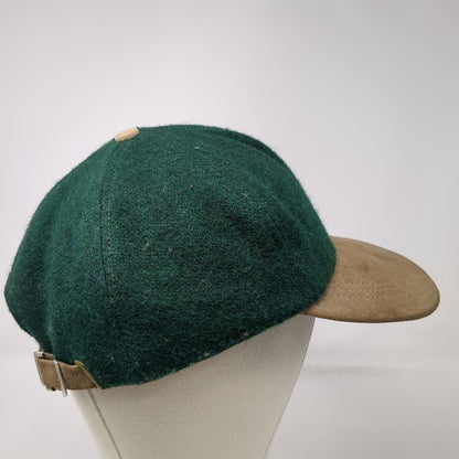 Country Gentleman Baseball Cap Green Brown One Size Wool Suede Slideback Hat