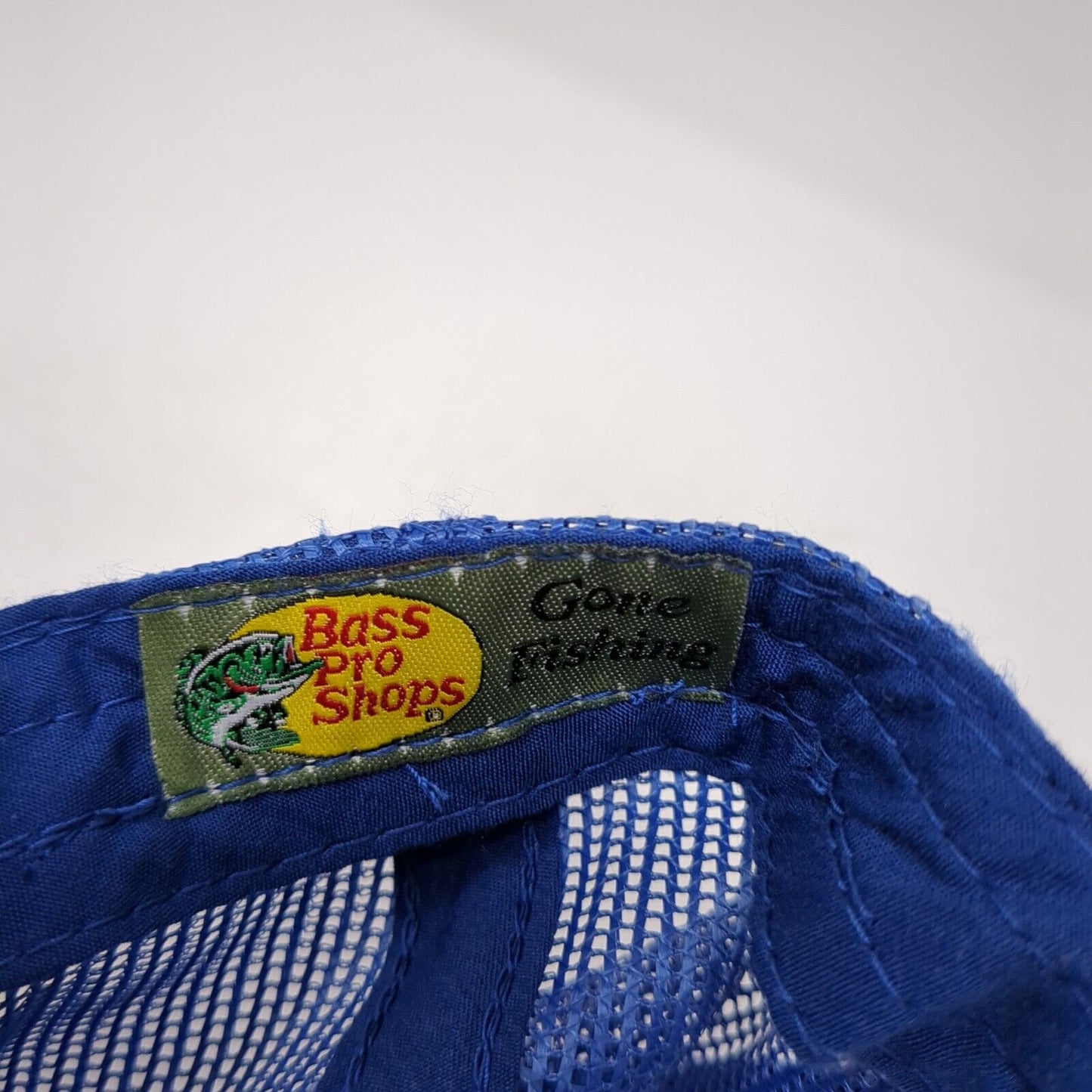 Bass Pro Shops Snapback Trucker Hat Blue OS Adjustable Mesh Back Gone Fishing