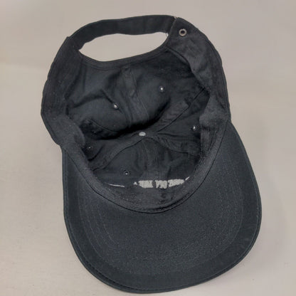 For Use On Head Only Slideback Hat Black One Size Embroidered 6 Panel