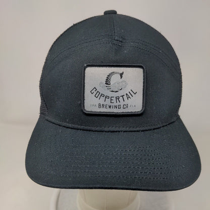 Coppertail Brewing Co. Snapback Trucker Hat Black One Size Mesh Back Emblem