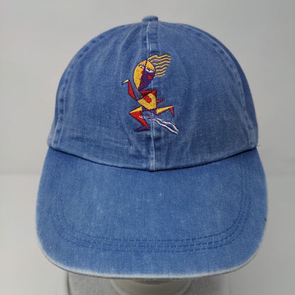 Fahrenheit Slideback Hat Blue OSFA Embroidered Leather Strap 6 Panel