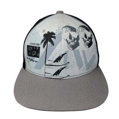 Skull Snapback Hat Multi Youth Adjustable Palm Tree Colorblock
