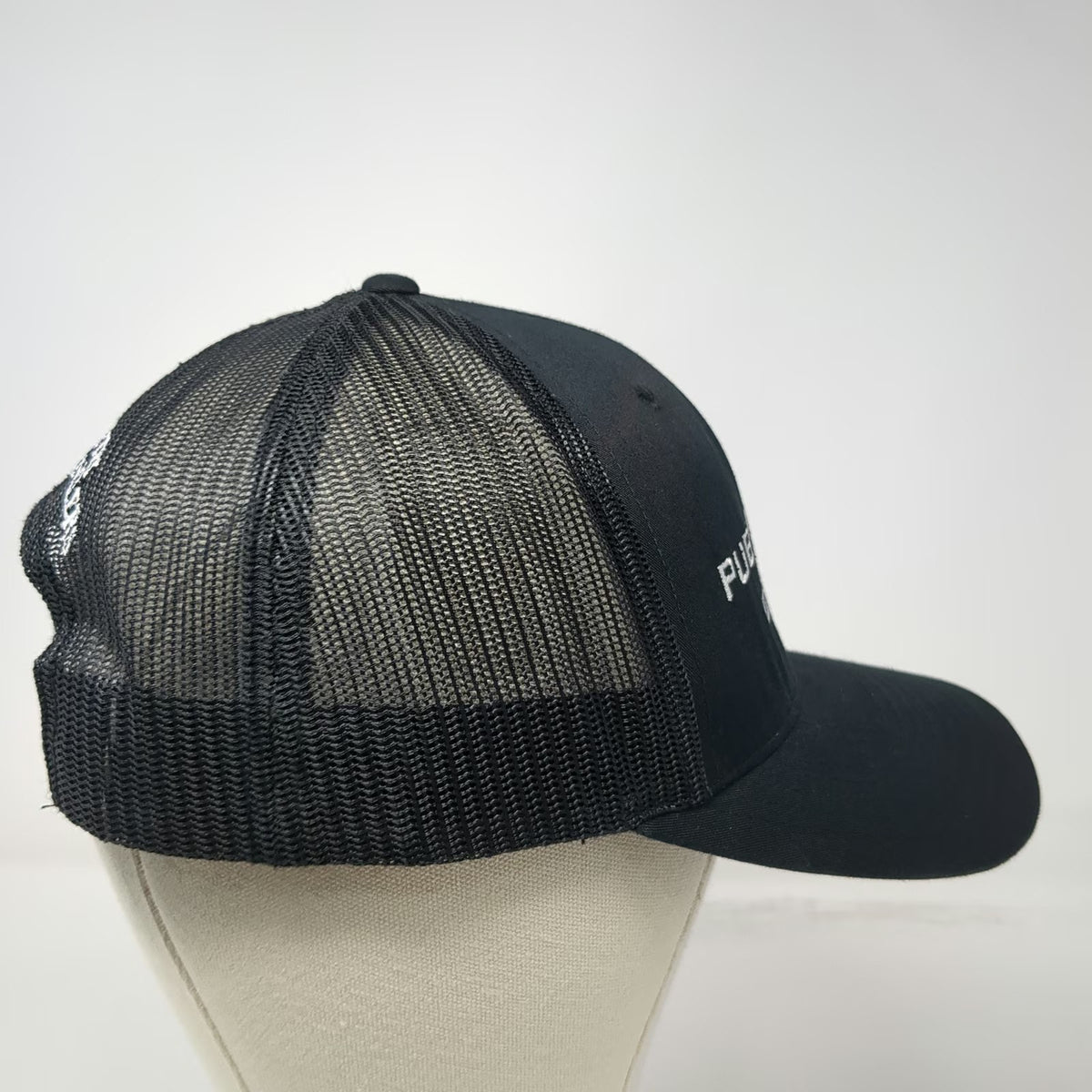 Richardson Trucker Hat Black One Size Public Land Owner Hunters Anglers Mesh