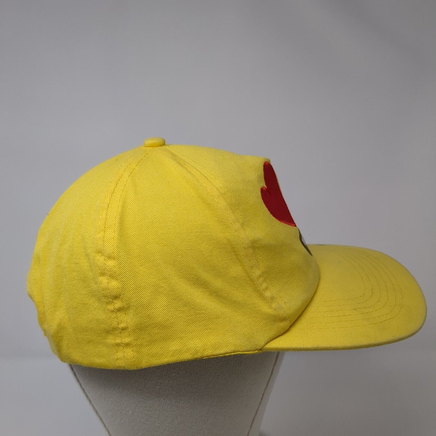 Heart Eyes Emoji Snapback Hat Yellow One Size Adjustable Embroidered