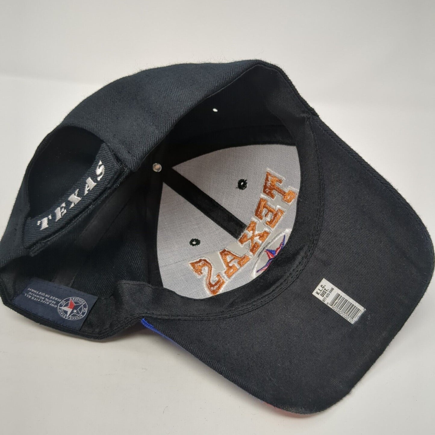 Texas Strapback Hat Black OS Adjustable Embroidered Patriotic Texas State Dallas